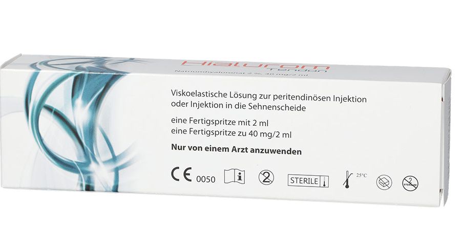 Rückseite Hialurom Tendon Verpackung